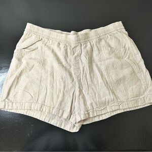 Linen Old Navy Women's Shorts Elastic Waist Cuffed edge Front and Back pockets